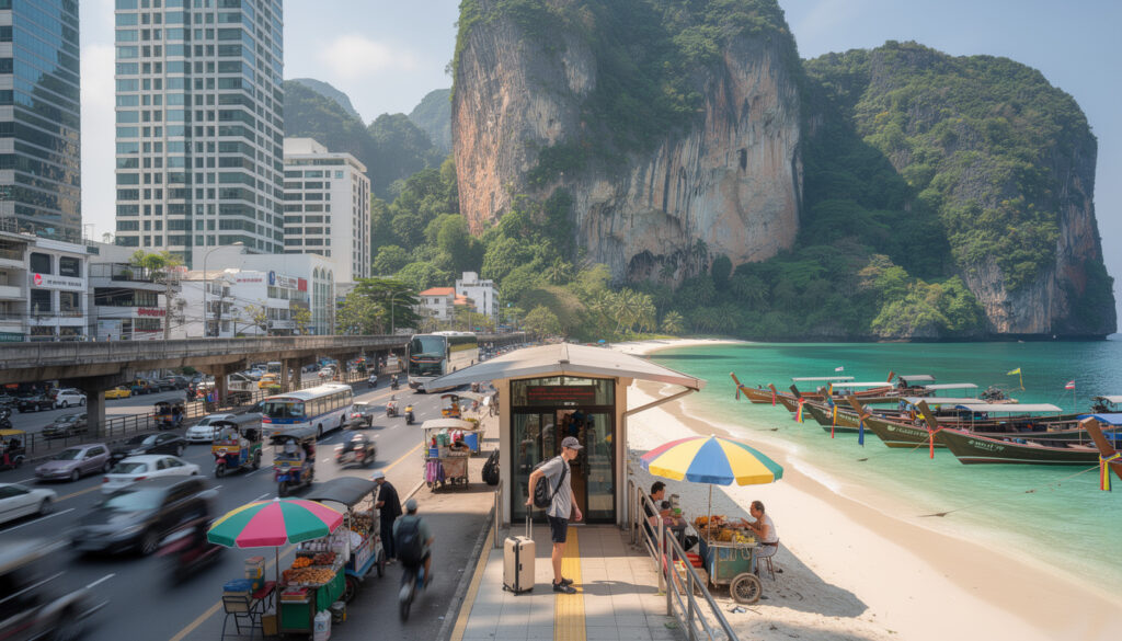 découvrez les différentes options pour aller de bangkok à railay beach, avec conseils pratiques sur les transports, les trajets et les astuces pour un voyage facile et agréable.